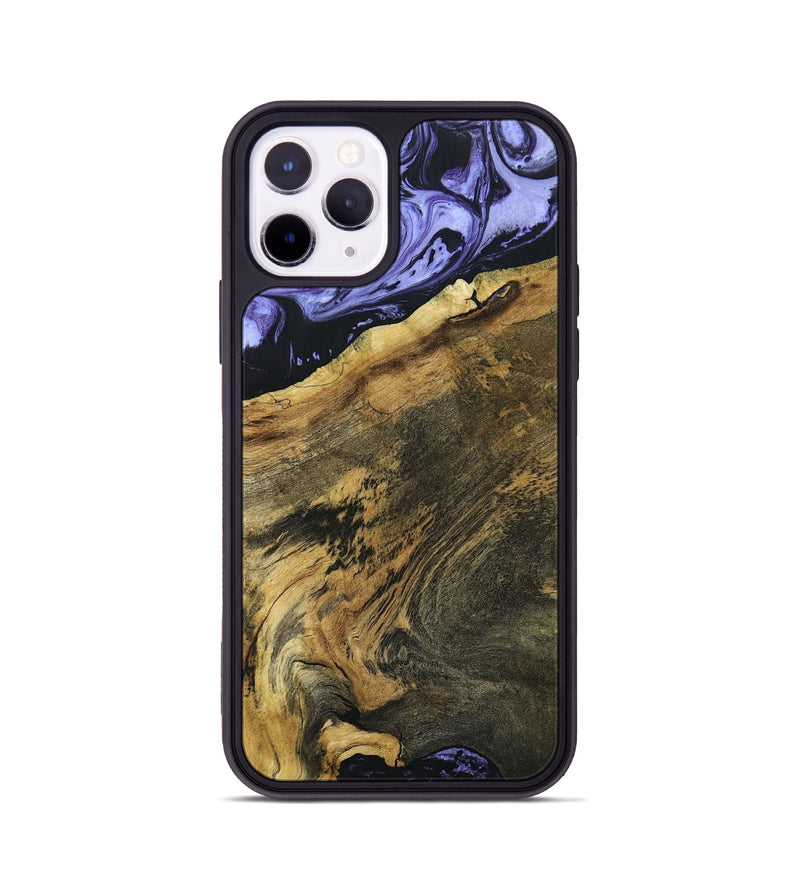 iPhone 11 Pro Wood+Resin Phone Case - Bette (Purple, 694110)