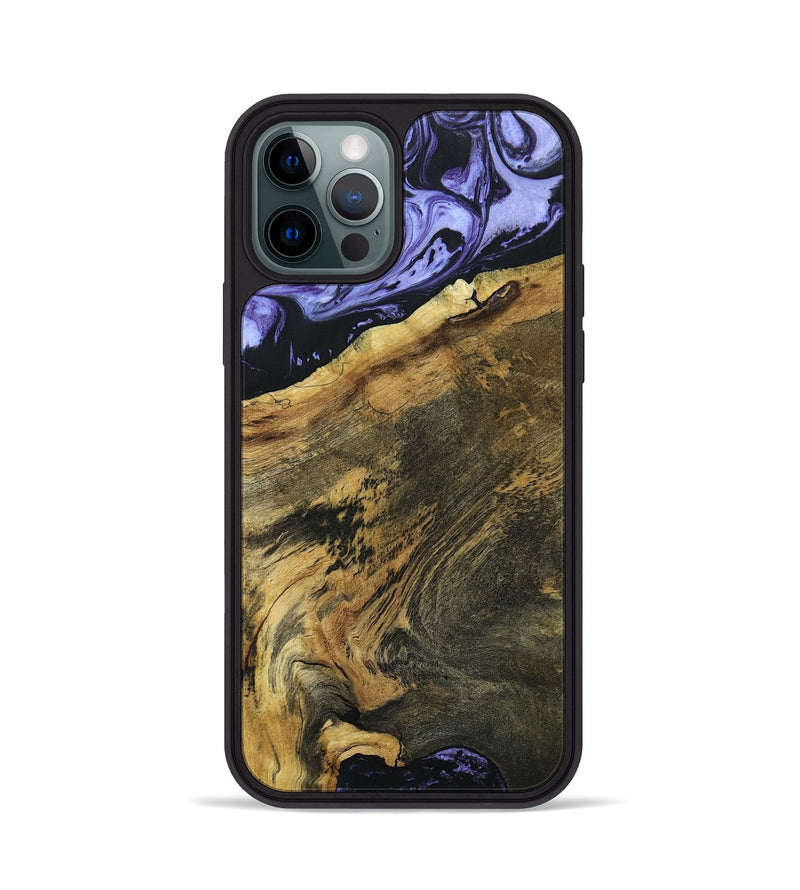 iPhone 12 Pro Wood+Resin Phone Case - Bette (Purple, 694110)