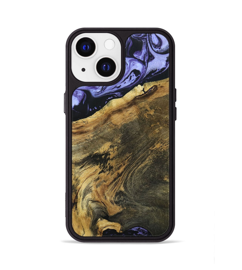 iPhone 13 Wood+Resin Phone Case - Bette (Purple, 694110)