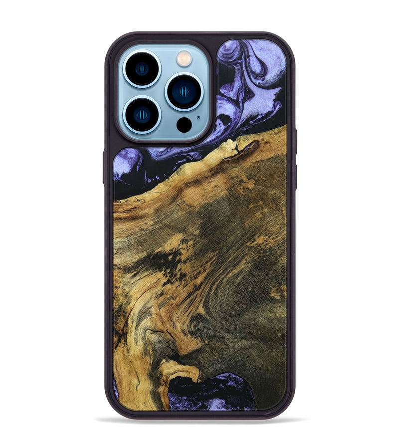iPhone 14 Pro Max Wood+Resin Phone Case - Bette (Purple, 694110)