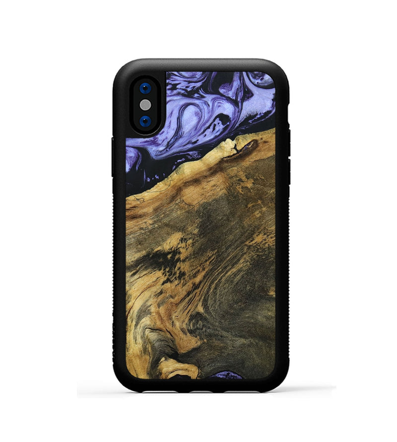 iPhone Xs Wood+Resin Phone Case - Bette (Purple, 694110)