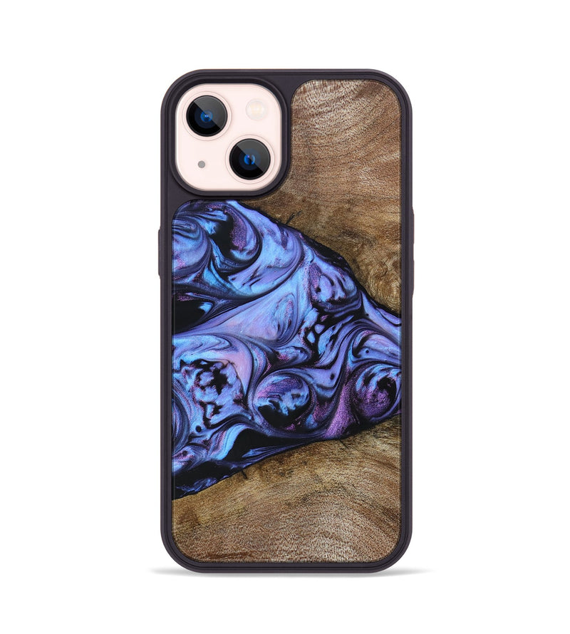 iPhone 14 Wood+Resin Phone Case - Joseph (Purple, 694116)