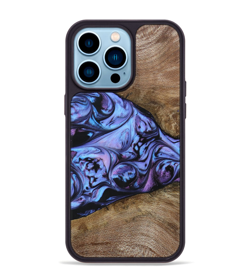 iPhone 14 Pro Max Wood+Resin Phone Case - Joseph (Purple, 694116)