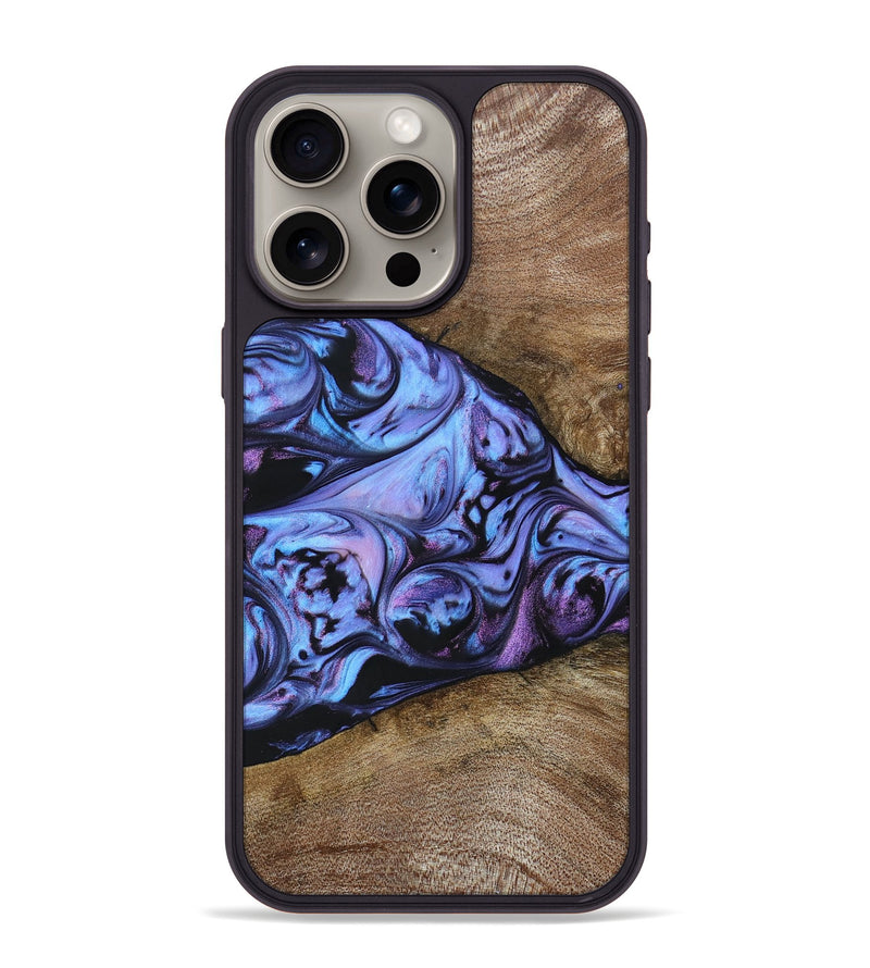 iPhone 15 Pro Max Wood+Resin Phone Case - Joseph (Purple, 694116)