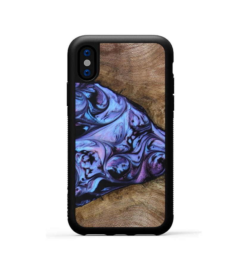 iPhone Xs Wood+Resin Phone Case - Joseph (Purple, 694116)