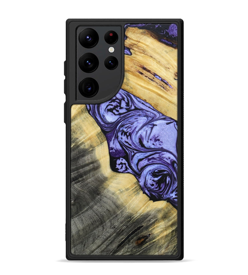 Galaxy S22 Ultra Wood+Resin Phone Case - Lincoln (Purple, 694123)