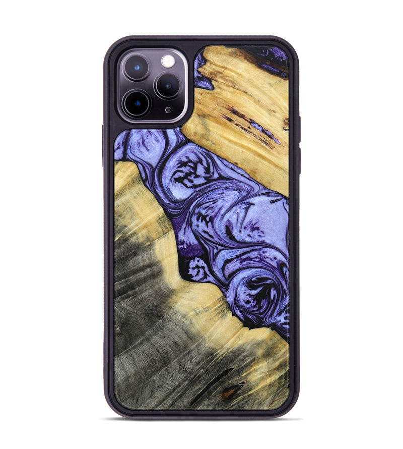 iPhone 11 Pro Max Wood+Resin Phone Case - Lincoln (Purple, 694123)