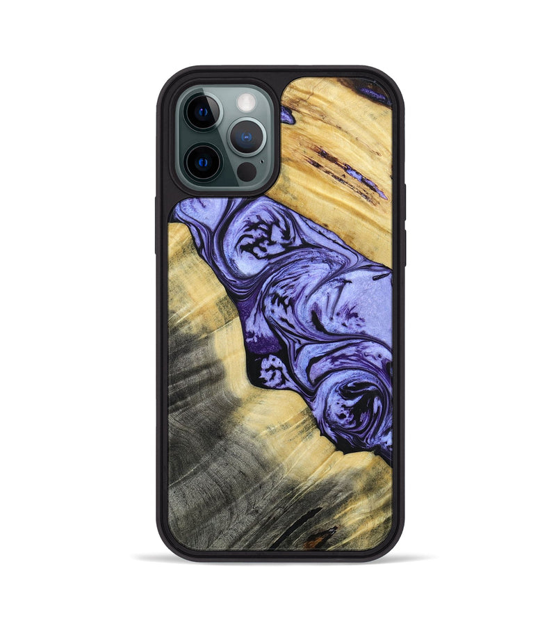 iPhone 12 Pro Wood+Resin Phone Case - Lincoln (Purple, 694123)
