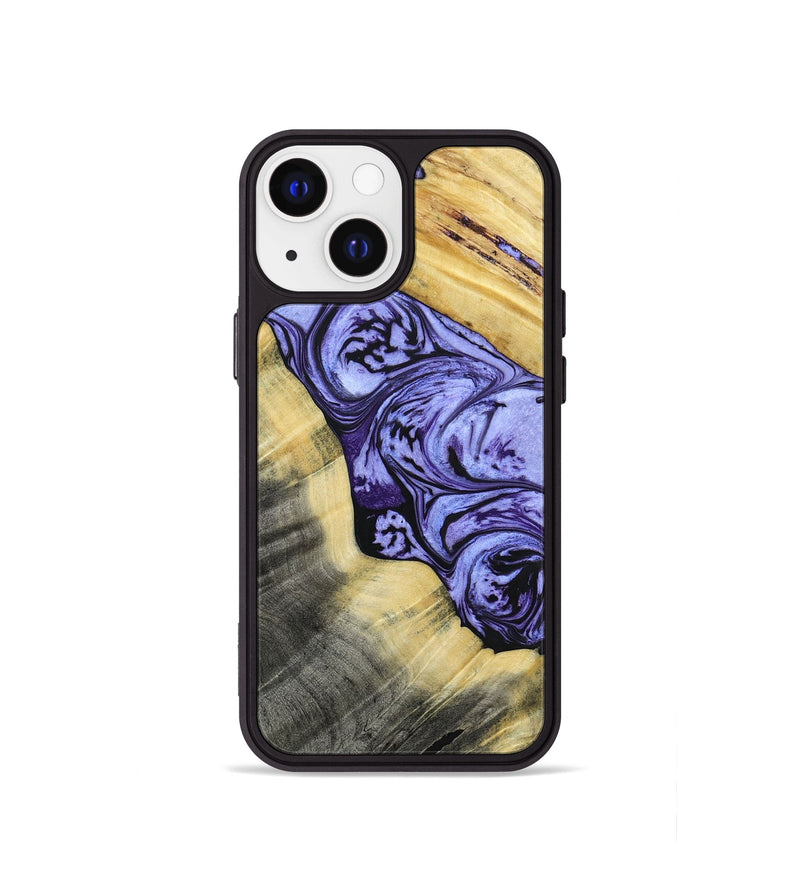 iPhone 13 mini Wood+Resin Phone Case - Lincoln (Purple, 694123)