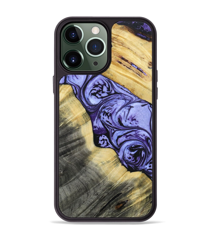 iPhone 13 Pro Max Wood+Resin Phone Case - Lincoln (Purple, 694123)
