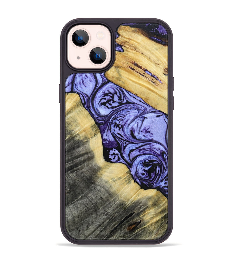 iPhone 14 Plus Wood+Resin Phone Case - Lincoln (Purple, 694123)
