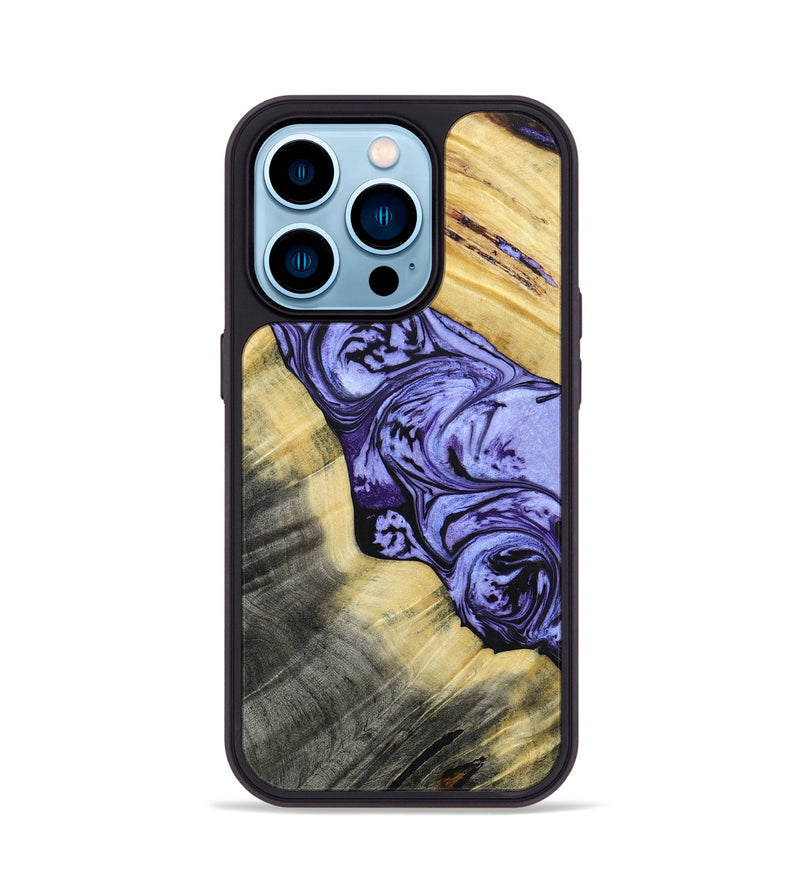 iPhone 14 Pro Wood+Resin Phone Case - Lincoln (Purple, 694123)