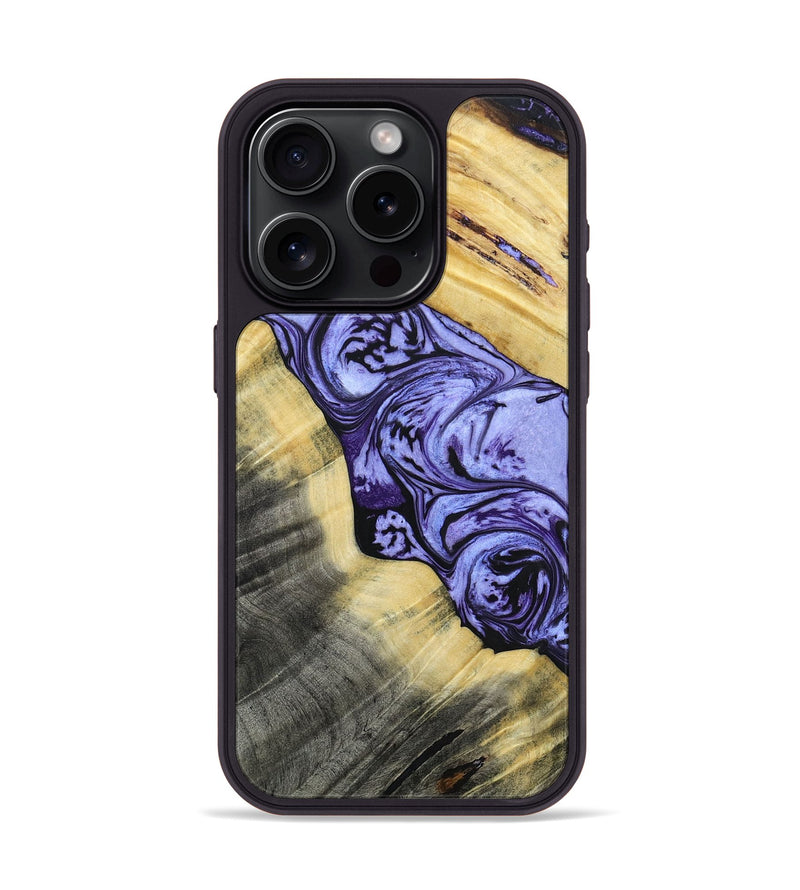 iPhone 15 Pro Wood+Resin Phone Case - Lincoln (Purple, 694123)