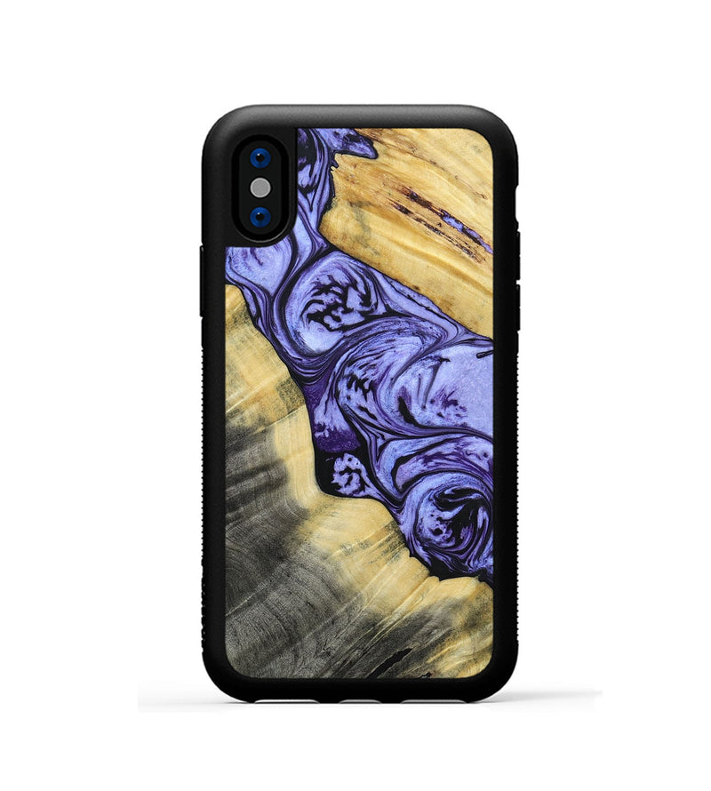 iPhone Xs Wood+Resin Phone Case - Lincoln (Purple, 694123)