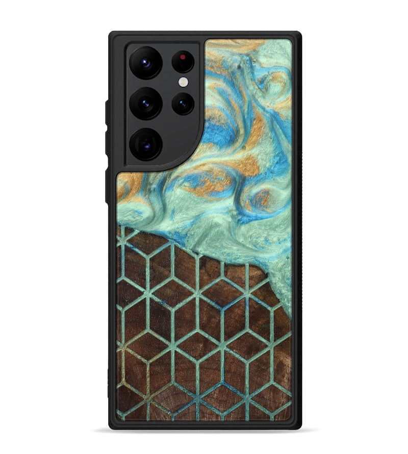 Galaxy S22 Ultra Wood+Resin Phone Case - Patti (Pattern, 694136)