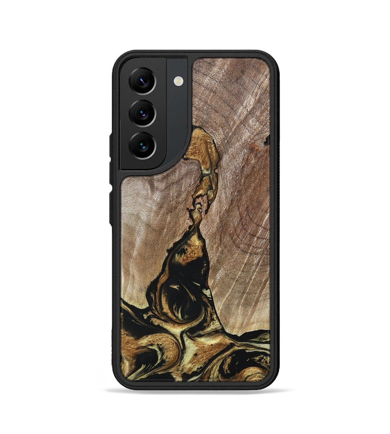 Galaxy S22 Wood+Resin Phone Case - Rita (Black & White, 694151)