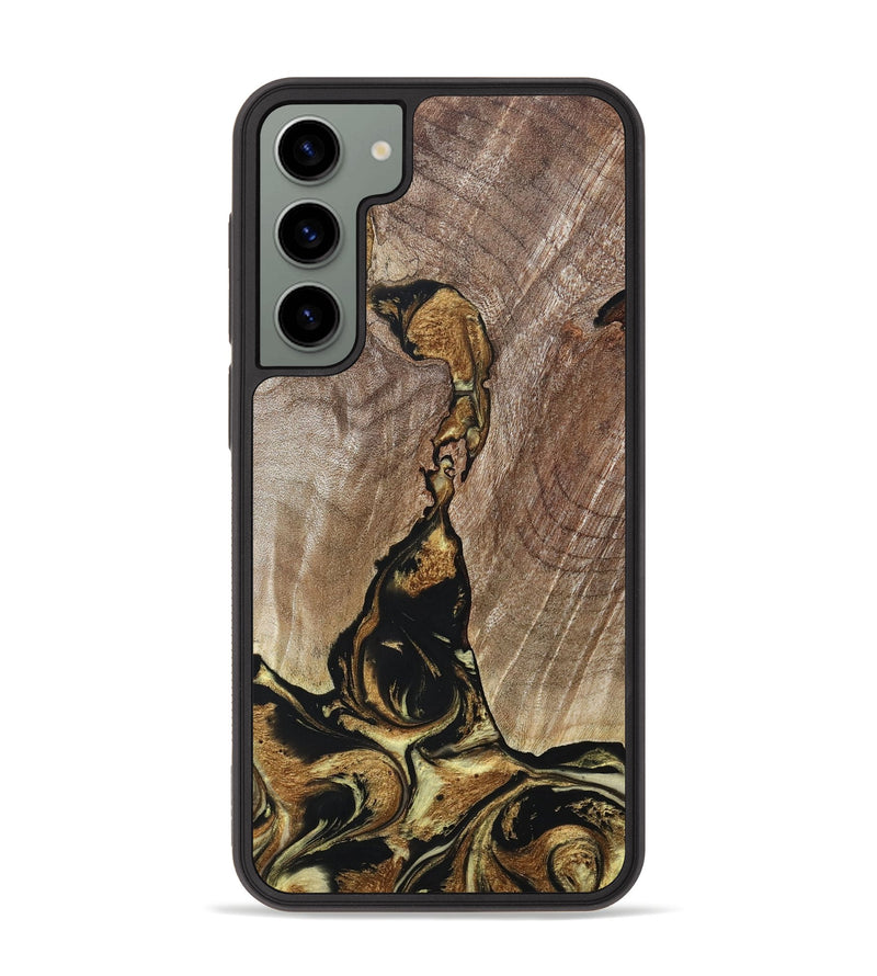 Galaxy S23 Plus Wood+Resin Phone Case - Rita (Black & White, 694151)