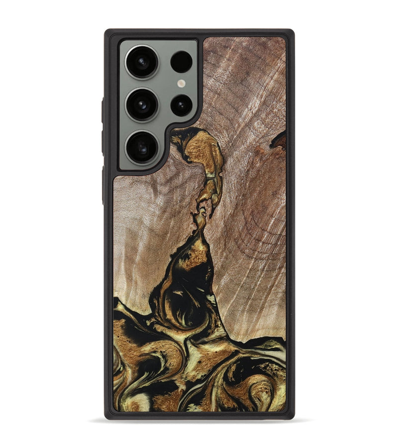 Galaxy S23 Ultra Wood+Resin Phone Case - Rita (Black & White, 694151)