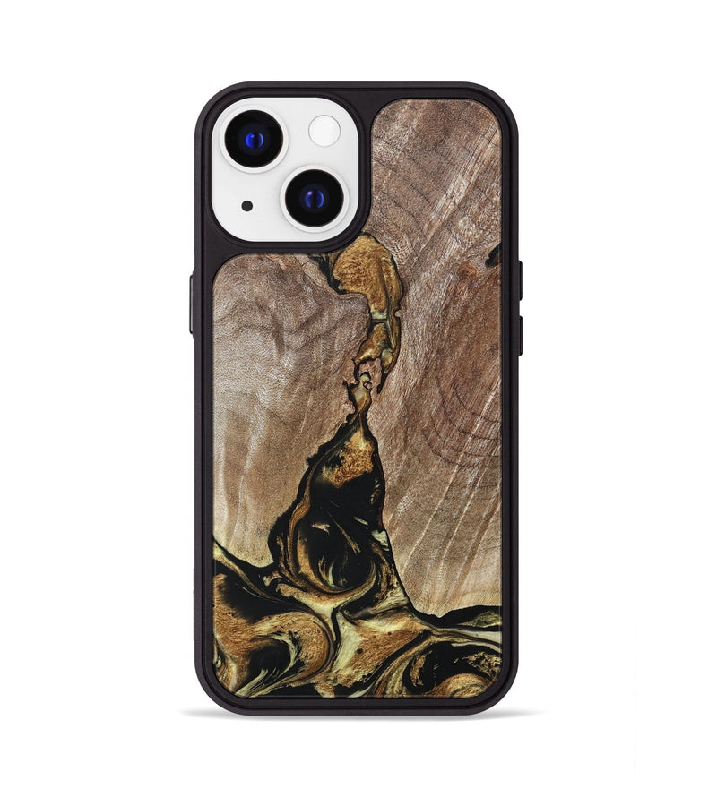 iPhone 13 Wood+Resin Phone Case - Rita (Black & White, 694151)