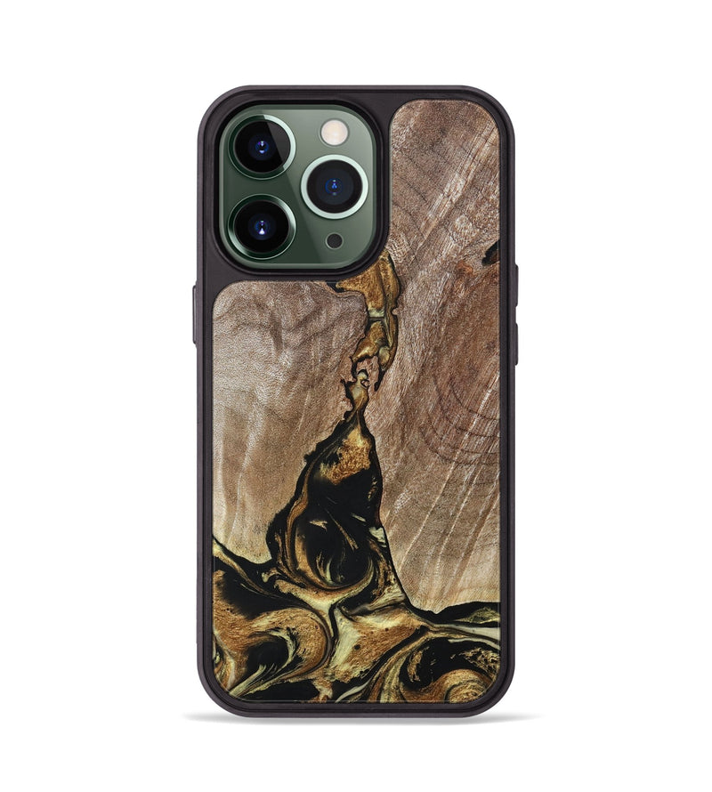 iPhone 13 Pro Wood+Resin Phone Case - Rita (Black & White, 694151)