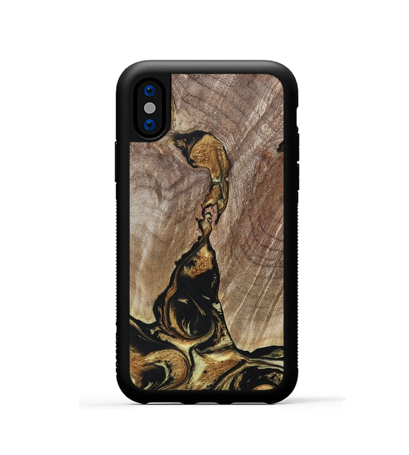 iPhone Xs Wood+Resin Phone Case - Rita (Black & White, 694151)