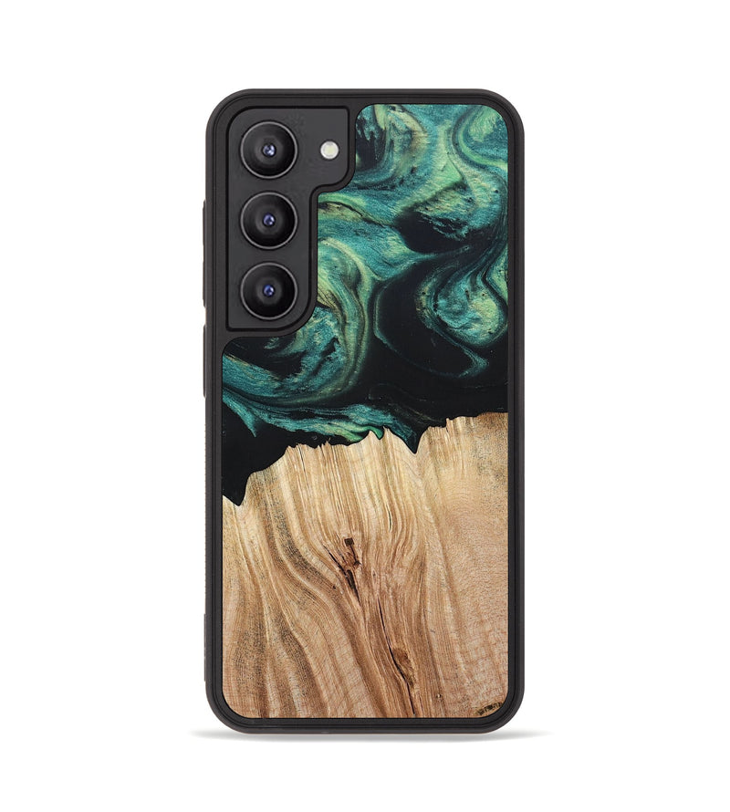Galaxy S23 Wood+Resin Phone Case - Latoya (Green, 694155)