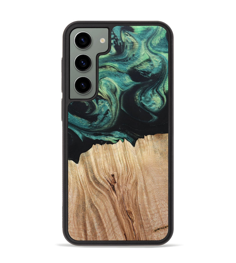 Galaxy S23 Plus Wood+Resin Phone Case - Latoya (Green, 694155)
