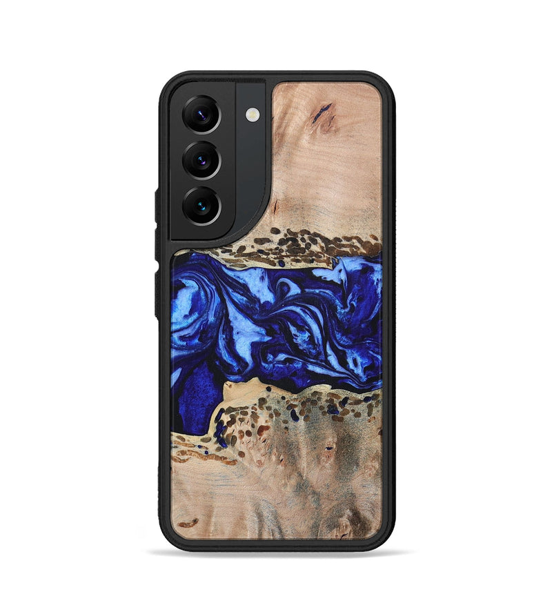 Galaxy S22 Wood+Resin Phone Case - Amiyah (Blue, 694171)