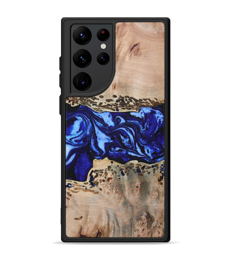 Galaxy S22 Ultra Wood+Resin Phone Case - Amiyah (Blue, 694171)