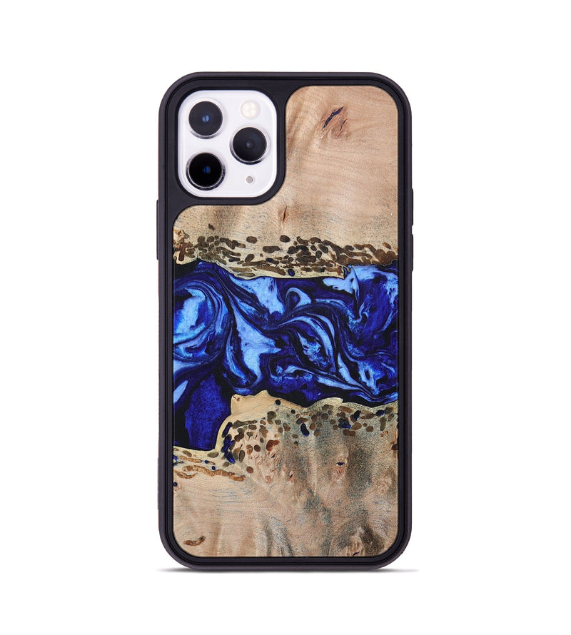 iPhone 11 Pro Wood+Resin Phone Case - Amiyah (Blue, 694171)