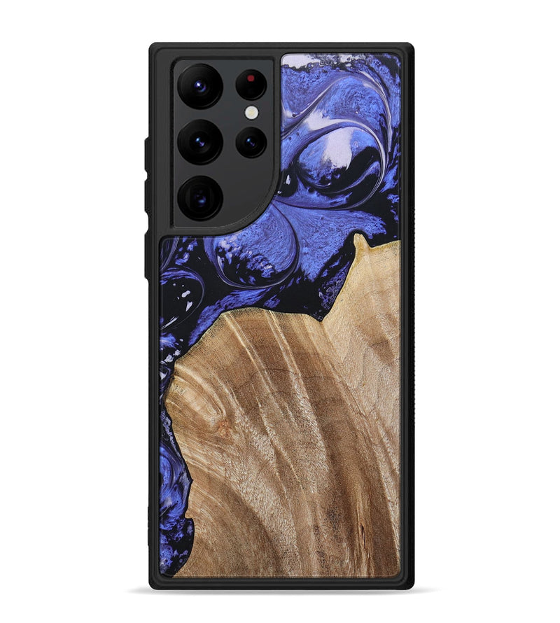Galaxy S22 Ultra Wood+Resin Phone Case - Magnolia (Purple, 694178)