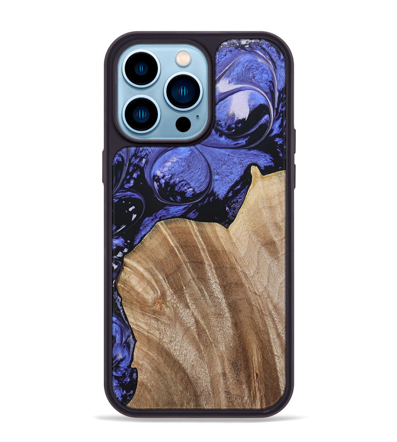iPhone 14 Pro Max Wood+Resin Phone Case - Magnolia (Purple, 694178)