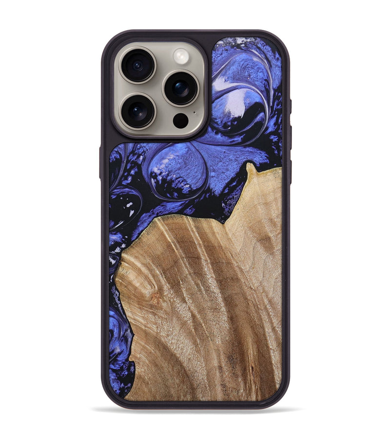 iPhone 15 Pro Max Wood+Resin Phone Case - Magnolia (Purple, 694178)