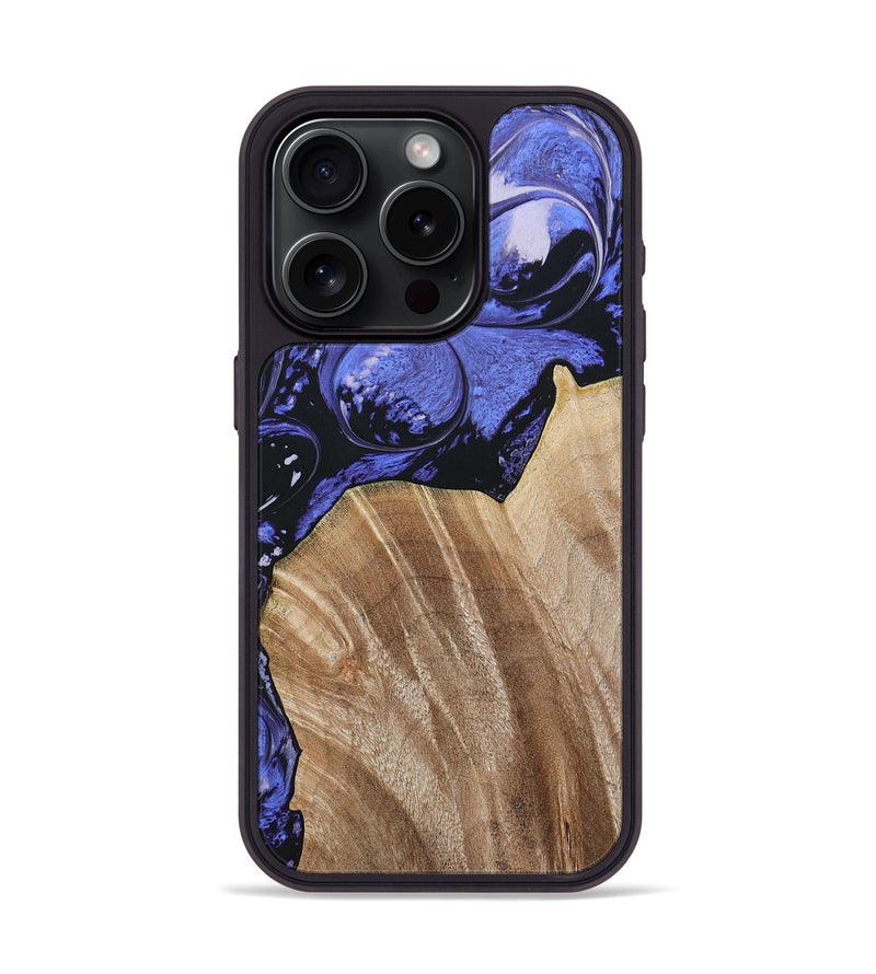 iPhone 15 Pro Wood+Resin Phone Case - Magnolia (Purple, 694178)