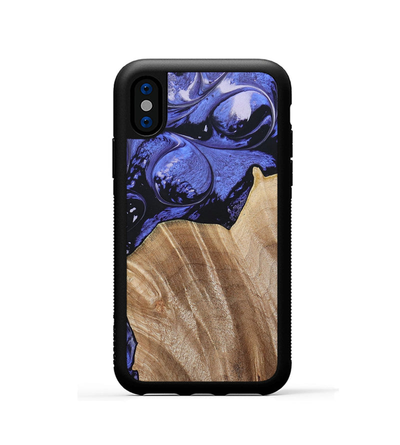 iPhone Xs Wood+Resin Phone Case - Magnolia (Purple, 694178)