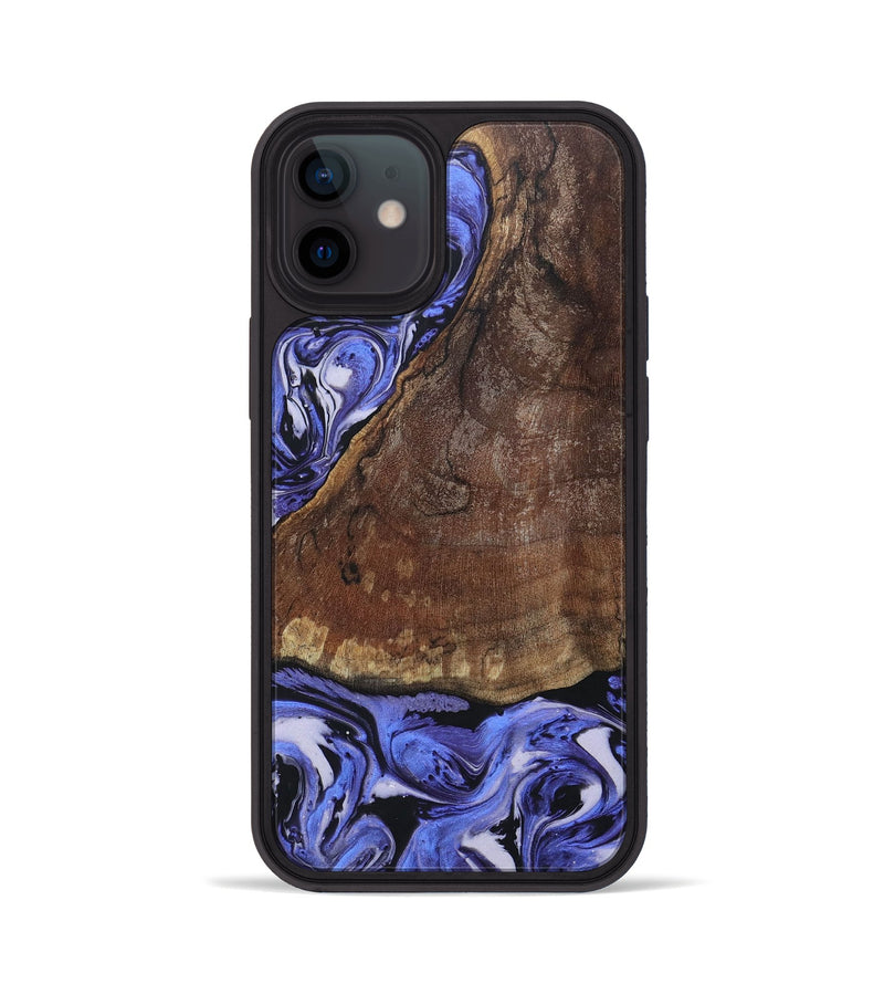 iPhone 12 Wood+Resin Phone Case - Myrna (Purple, 694180)