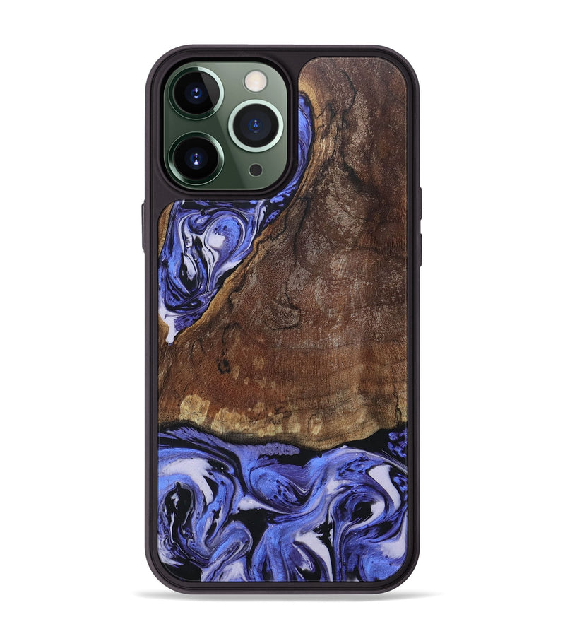 iPhone 13 Pro Max Wood+Resin Phone Case - Myrna (Purple, 694180)