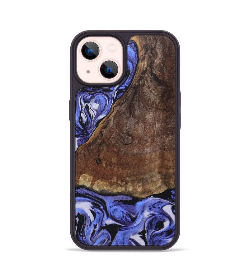 iPhone 14 Wood+Resin Phone Case - Myrna (Purple, 694180)