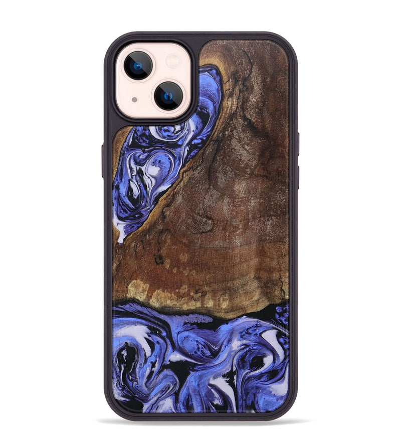 iPhone 14 Plus Wood+Resin Phone Case - Myrna (Purple, 694180)