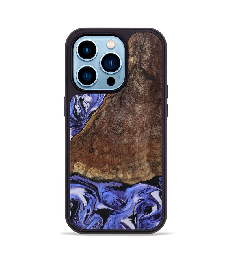 iPhone 14 Pro Wood+Resin Phone Case - Myrna (Purple, 694180)