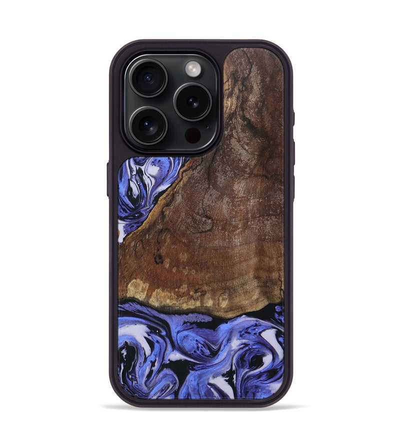 iPhone 15 Pro Wood+Resin Phone Case - Myrna (Purple, 694180)