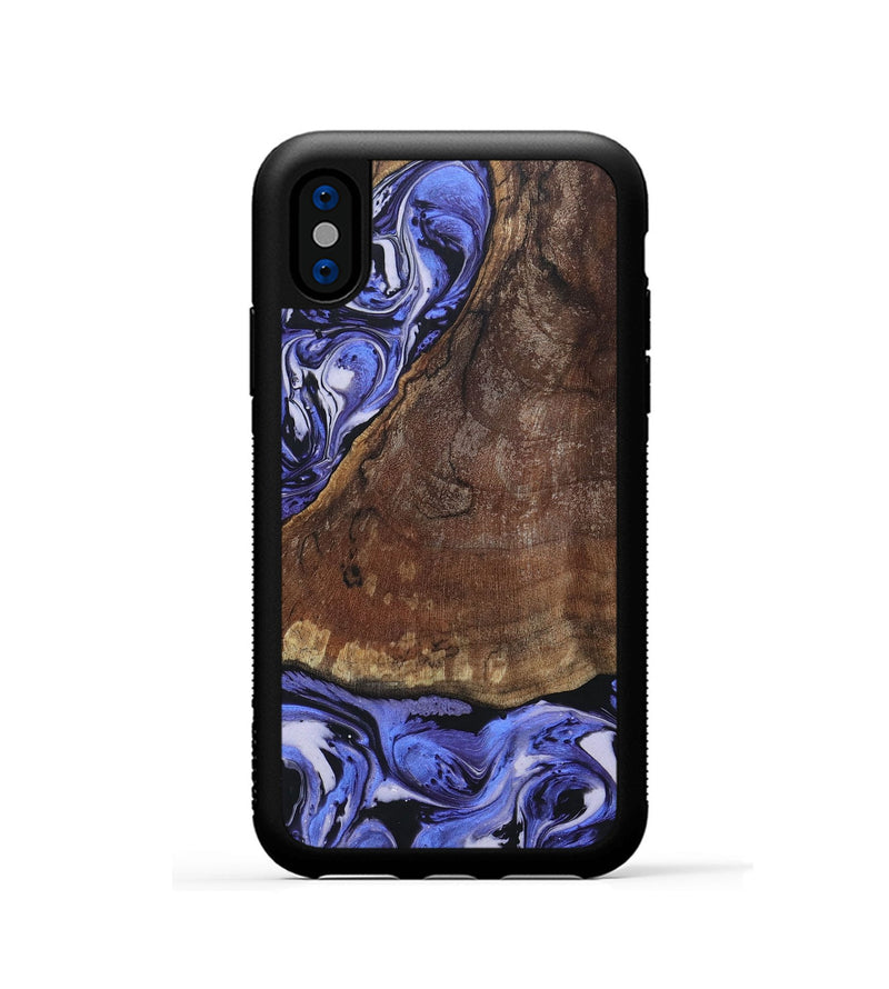 iPhone Xs Wood+Resin Phone Case - Myrna (Purple, 694180)
