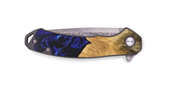 EDC Wood+Resin Pocket Knife - Makenzie (Blue, 694275)