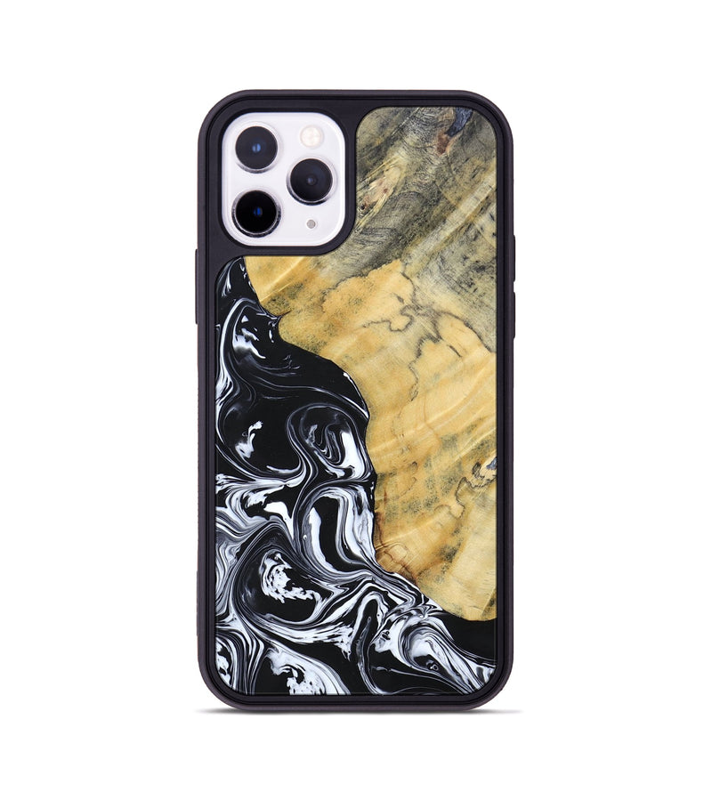 iPhone 11 Pro Wood+Resin Phone Case - Lucinda (Black & White, 694281)