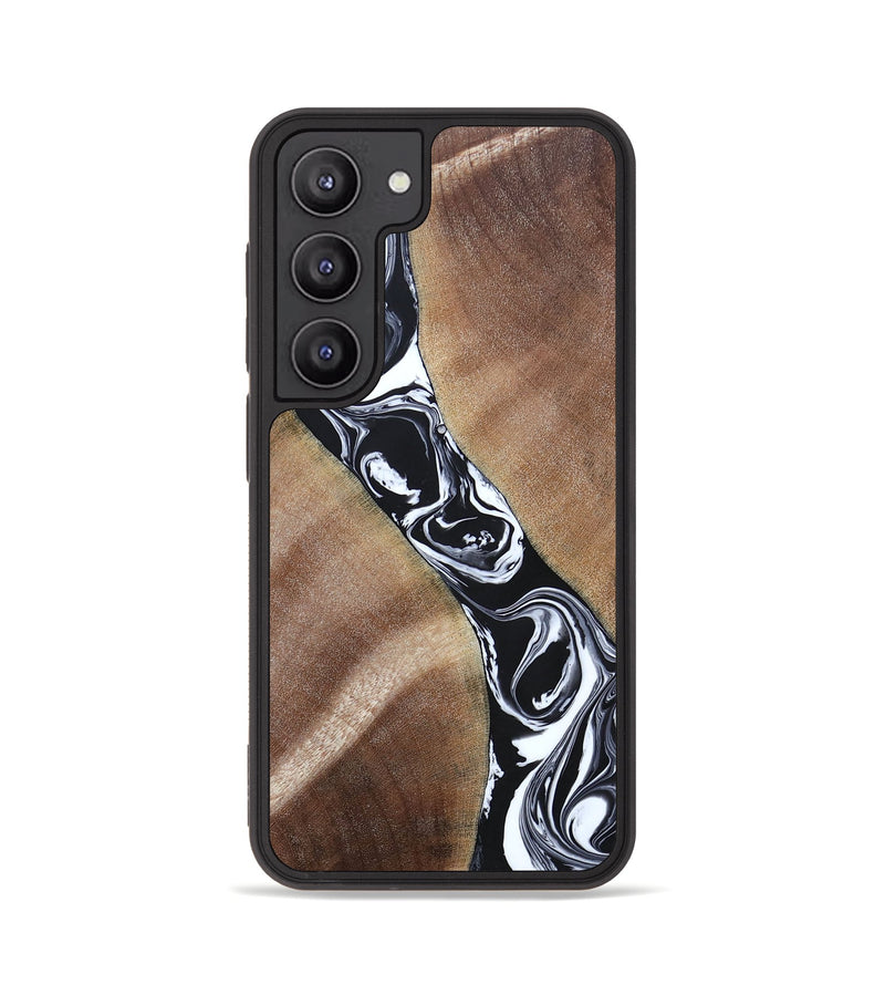 Galaxy S23 Wood+Resin Phone Case - Maxwell (Black & White, 694283)