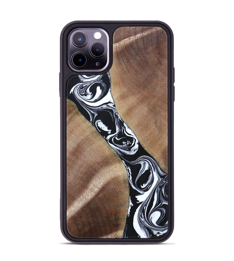 iPhone 11 Pro Max Wood+Resin Phone Case - Maxwell (Black & White, 694283)
