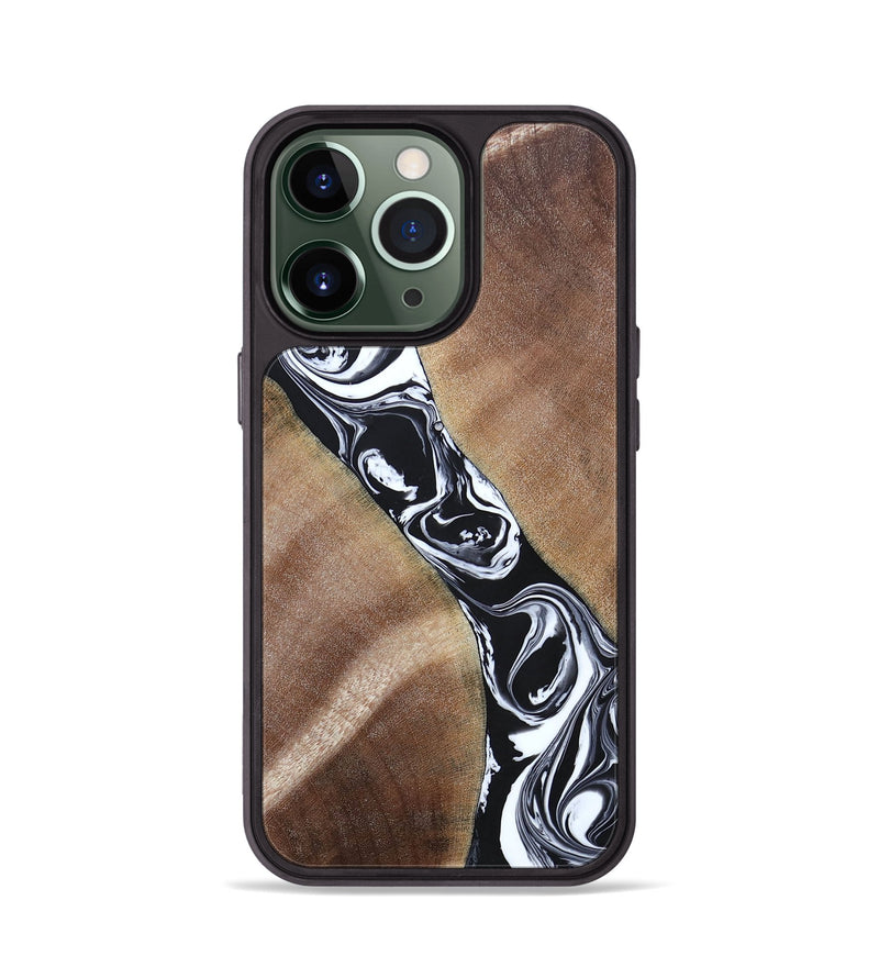 iPhone 13 Pro Wood+Resin Phone Case - Maxwell (Black & White, 694283)