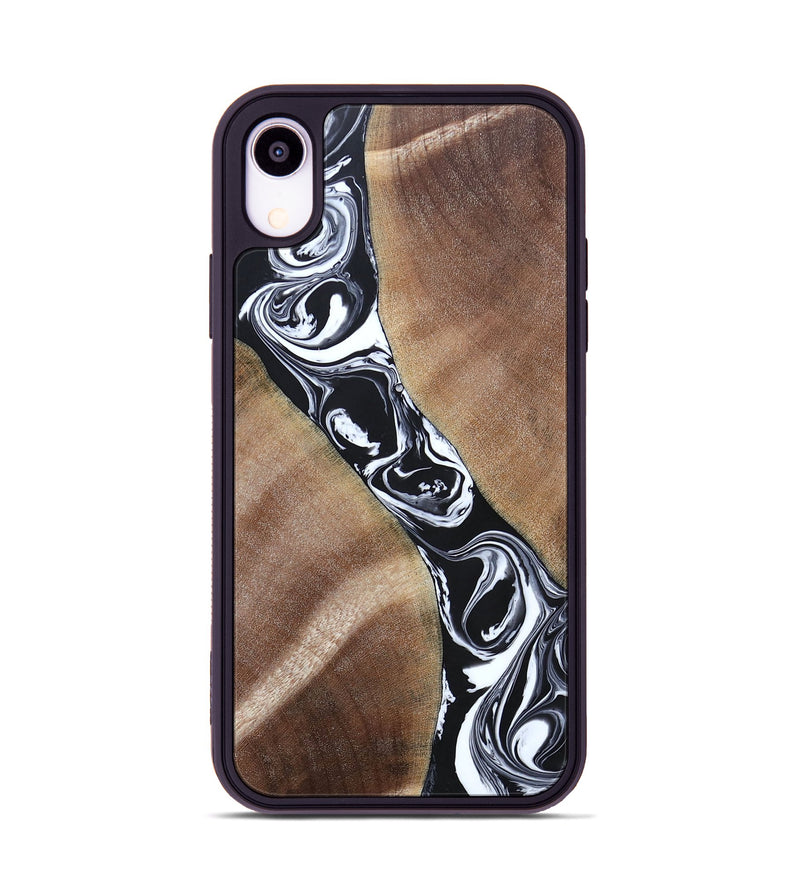 iPhone Xr Wood+Resin Phone Case - Maxwell (Black & White, 694283)