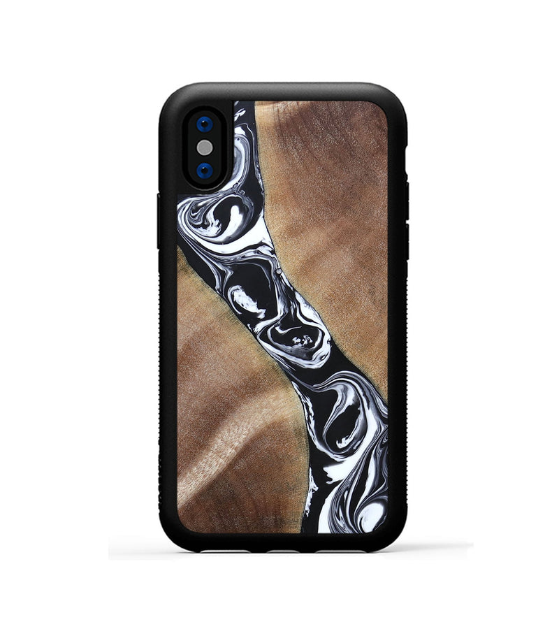 iPhone Xs Wood+Resin Phone Case - Maxwell (Black & White, 694283)