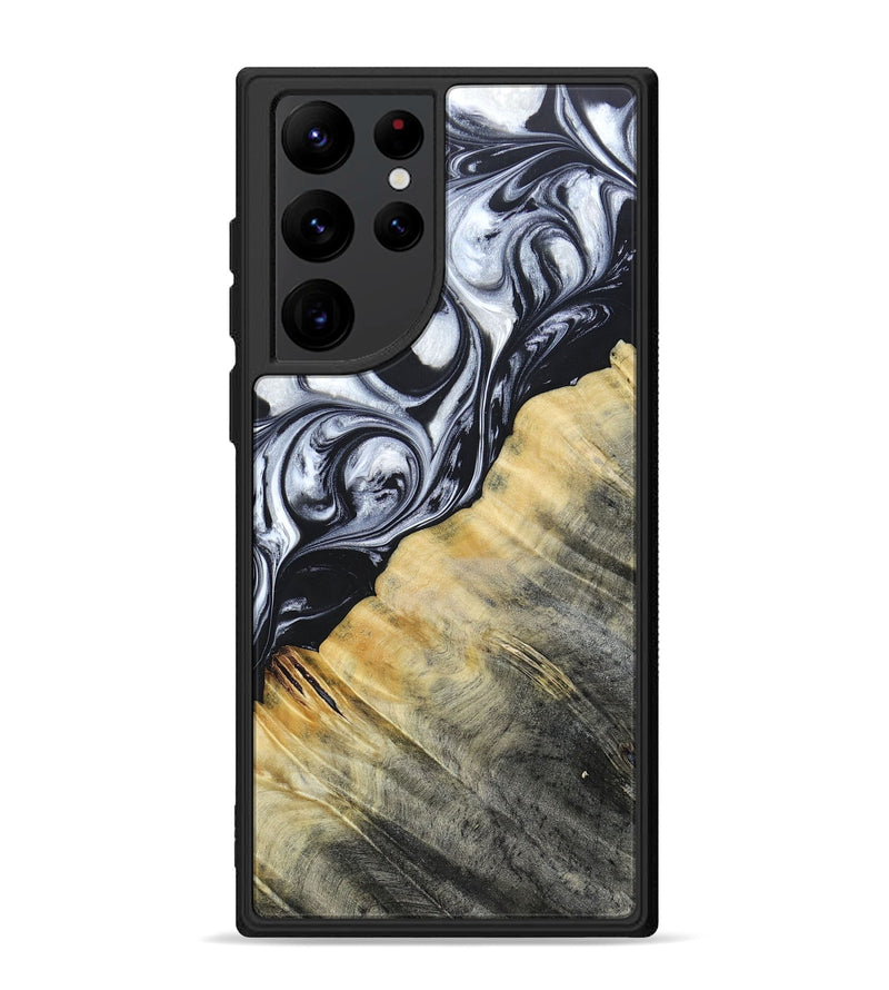 Galaxy S22 Ultra Wood+Resin Phone Case - Luca (Black & White, 694286)